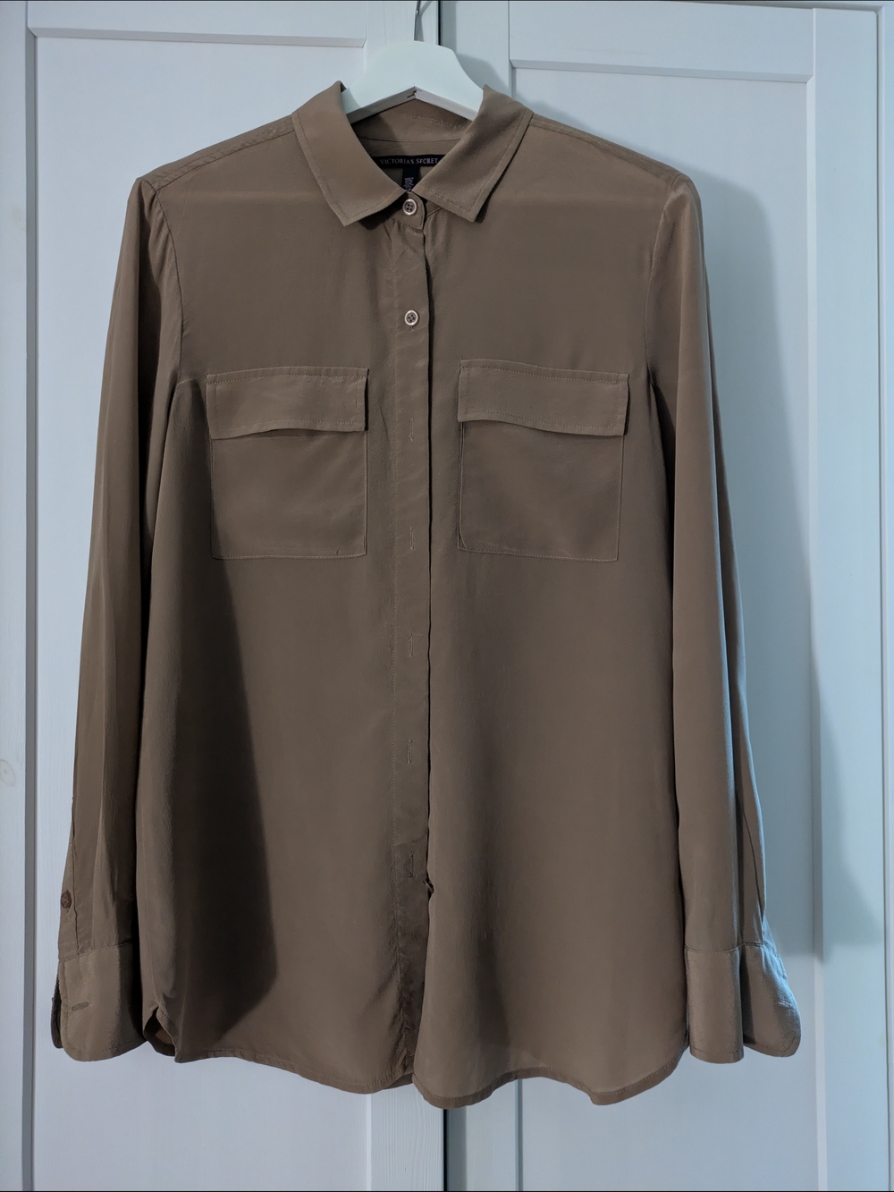 Victoria's Secret Size S Taupe Button-Front Blouse